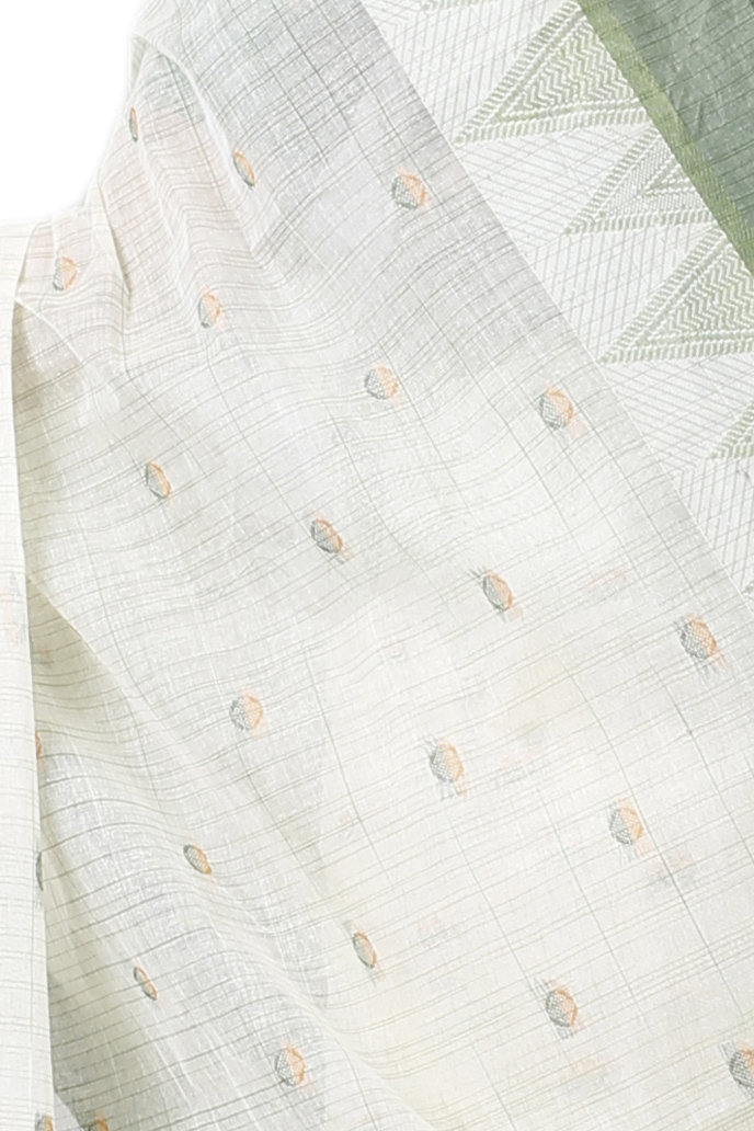 Green Pure Cotton Ishvari Tant Saree (1081)